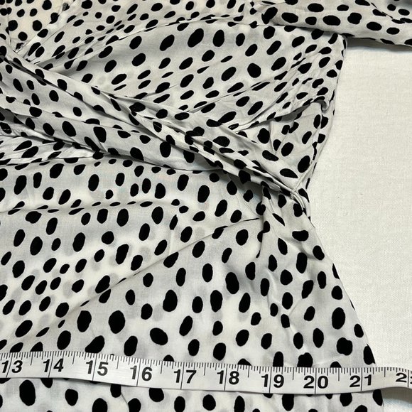 Zara Women's Dress Polka Dot Tie Waist Knee Length Size L Short Sleeve Viscose - Picture 8 of 9